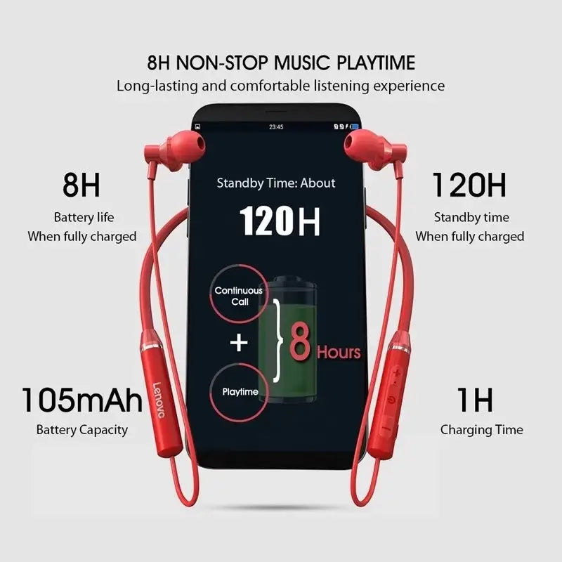 the red headphones are shown with the text,’the best wireless earphones for running ’
