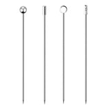 a set of three metal poles with a white background