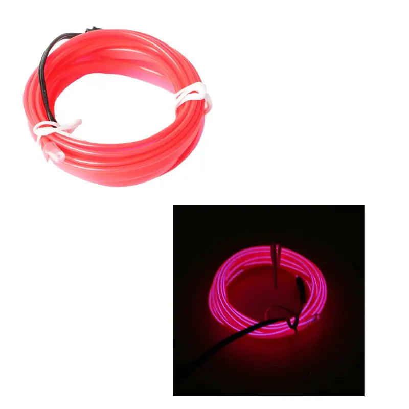 a red neon light with a white wire