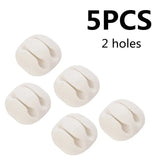 5 pcs white plastic round knobs for furniture