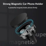 a close up of a car phone holder with a magnet