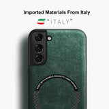 the green leather iphone case with the italian flag