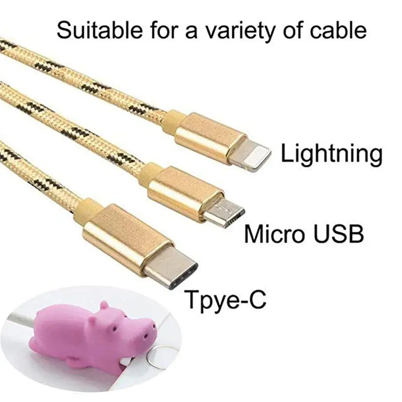a close up of a cable with a pig shaped object on it