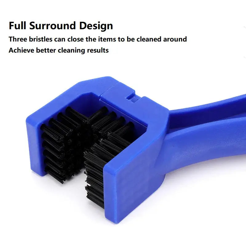 a blue plastic tool with a black plastic handle