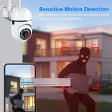 a surveillance camera with a person holding a box