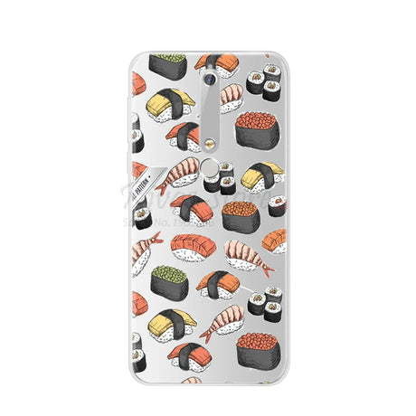 Sushi-patterned phone case.