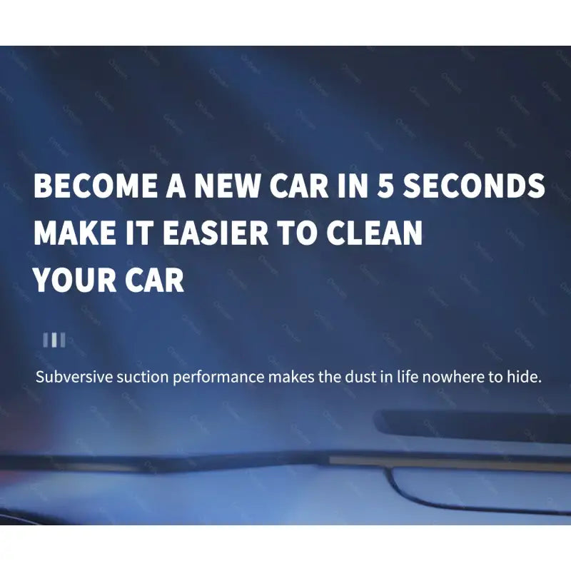 a car with the words become new car seconds make their clean