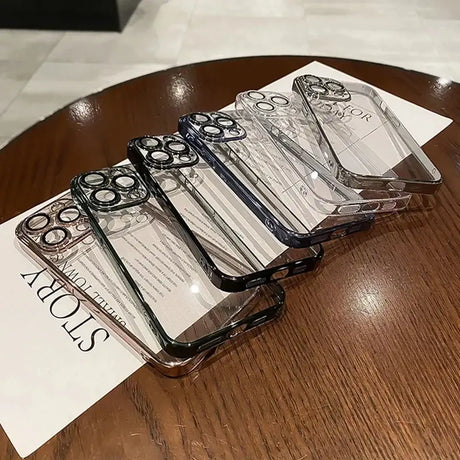 A table with a bunch of scissors and a card