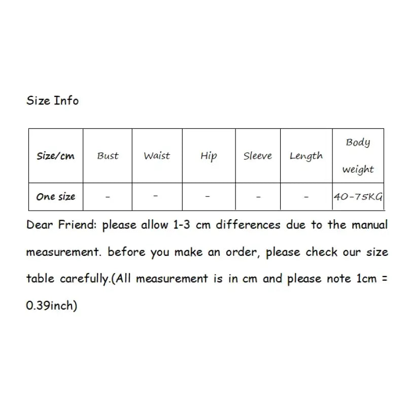 a table with measurements for different items and measurements