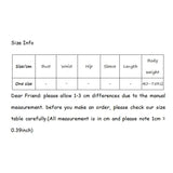 a table with measurements for different items and measurements