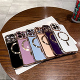 a table with three iphones on it