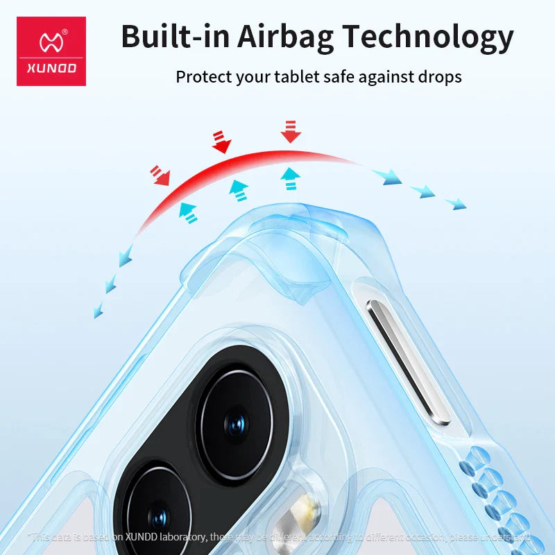 Tablet case with airbag technology.