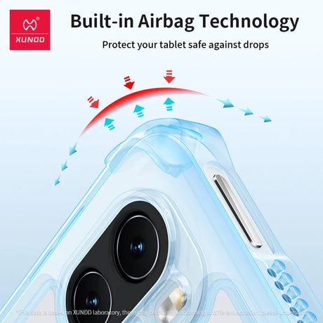 Tablet case with airbag technology.