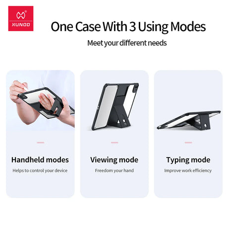 Tablet case with multiple viewing modes.