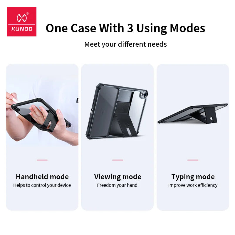 Tablet case with multiple stand modes.