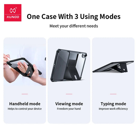 Tablet case with multiple stand modes.