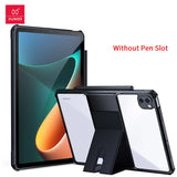 Tablet with protective case and stand.
