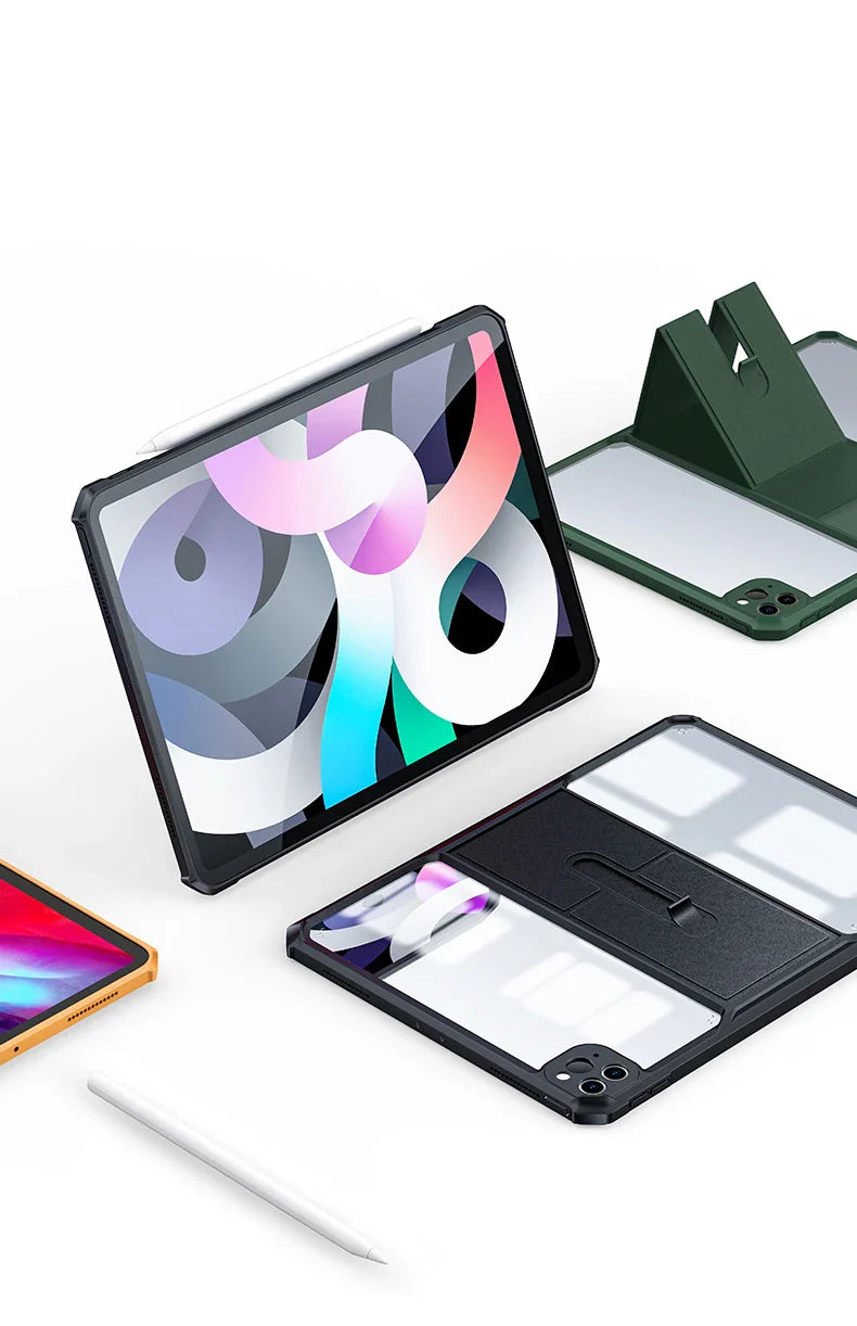 Tablet with protective cases.