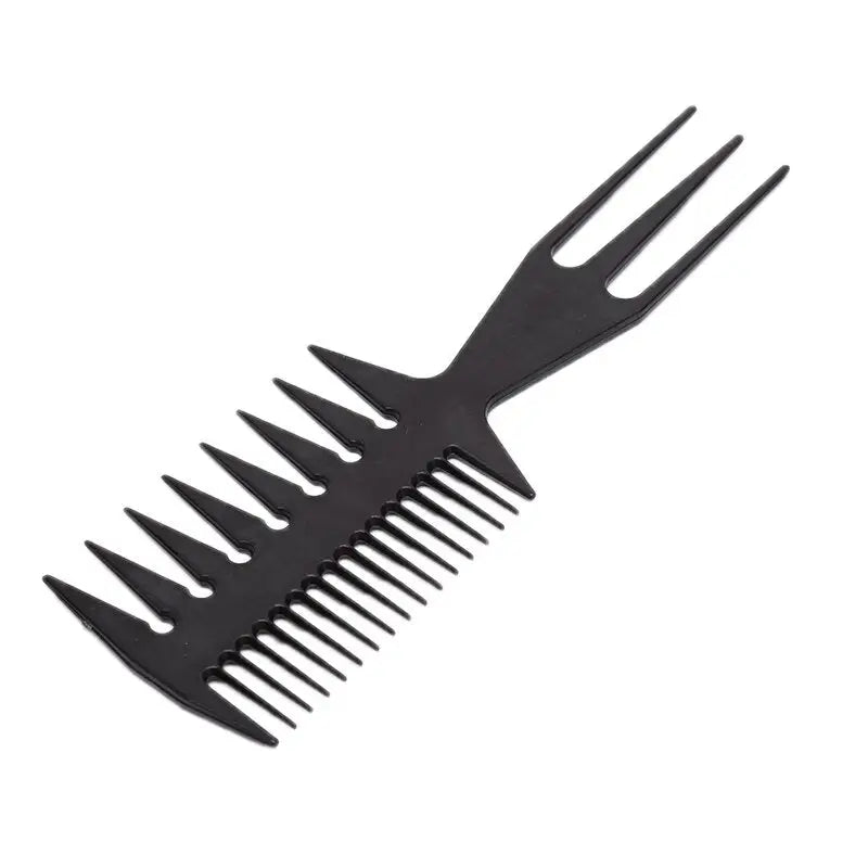 a black comb with a long handle