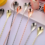 stainless steel spoons with gold and silver handles