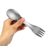 a hand holding a spoon with a fork