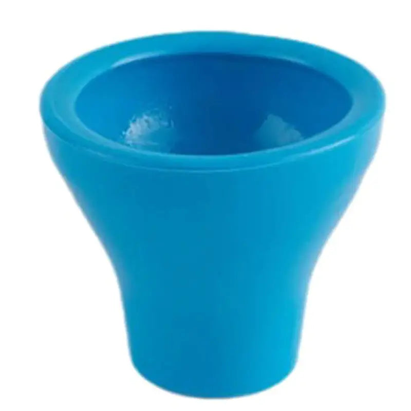a blue plastic cup with a white background