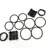 a set of black plastic parts for a camera