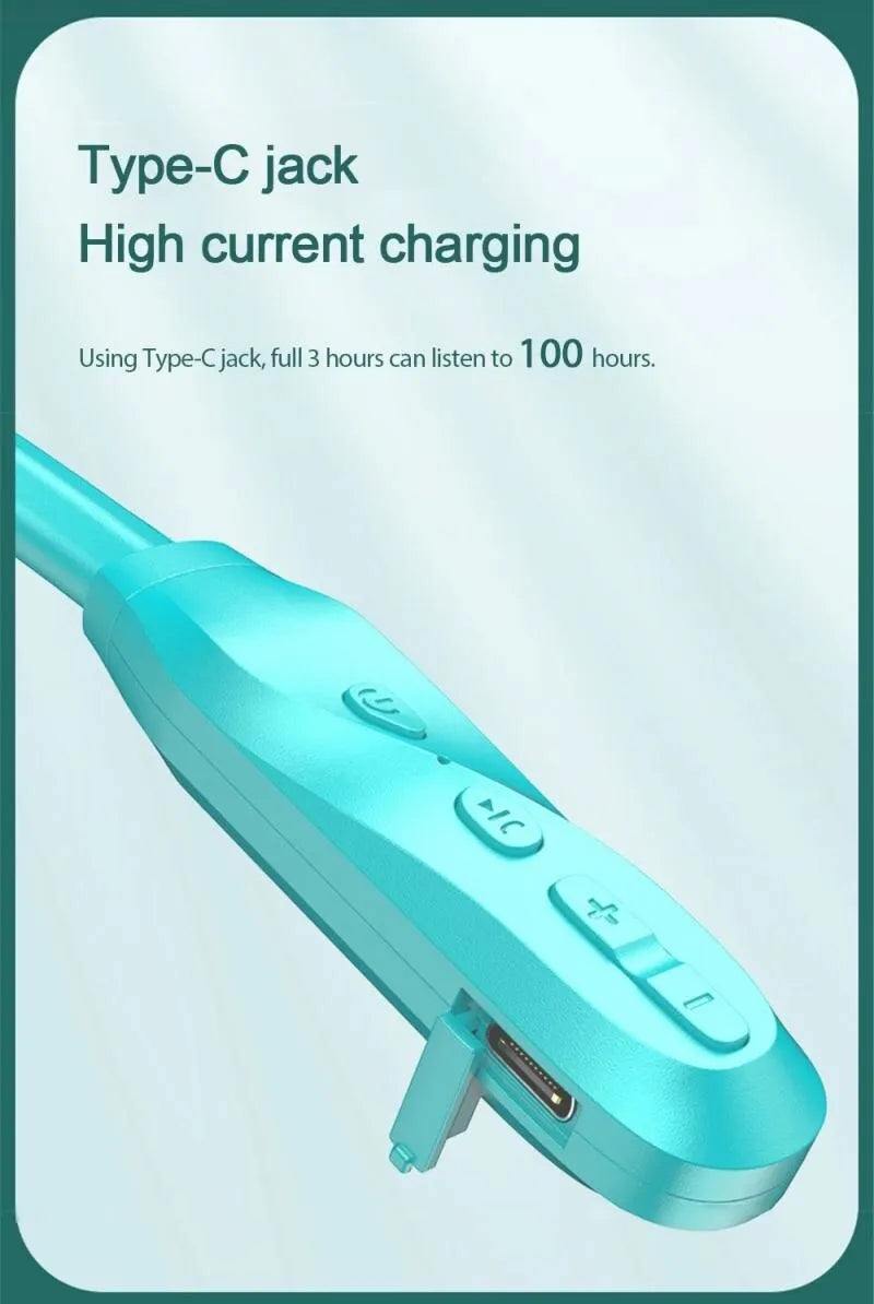Teal-colored Type-C charging jack or adapter with high current capability.