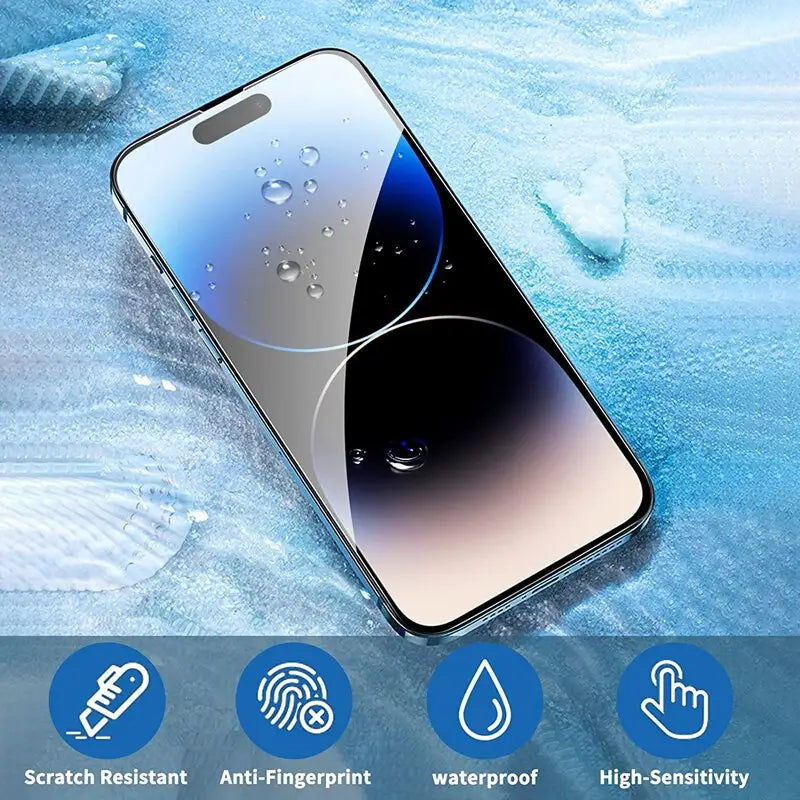 a smartphone with water droplets on the screen