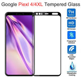 Tempered glass screen protector for Google Pixel 4/4XL smartphones with various protective features.