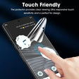 a hand holding a smartphone with a touch screen