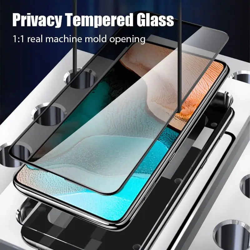 a phone with a glass screen on it