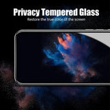a phone with the text, `’privacy tempered glass ’