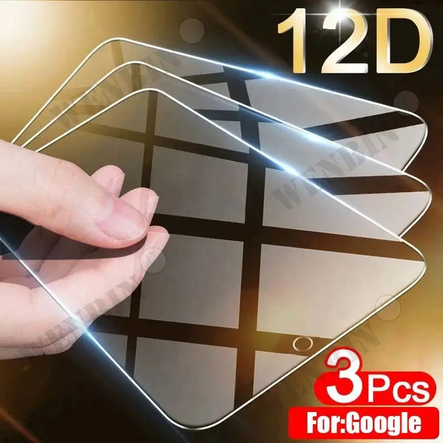 a hand holding a glass screen protector