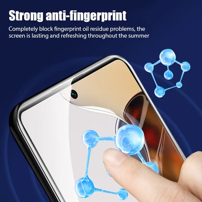 a hand holding a phone with a fingerprint on it