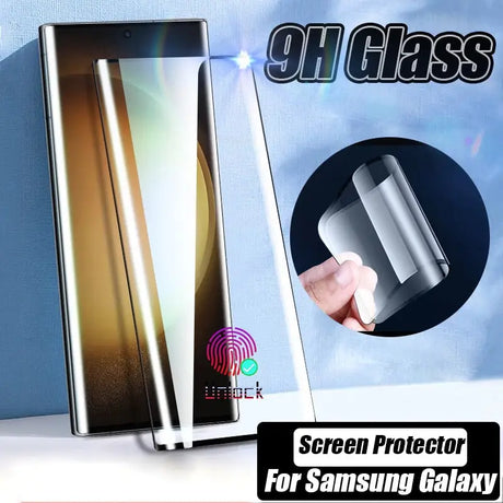 a hand holding a glass screen protector for samsung galaxy
