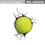 a tennis ball is stuck into the wall