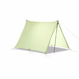 the north face tent is shown in green