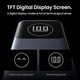 TFT digital display screen with two modes showing time and battery power indicators.