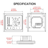 Thermostat specification diagram.