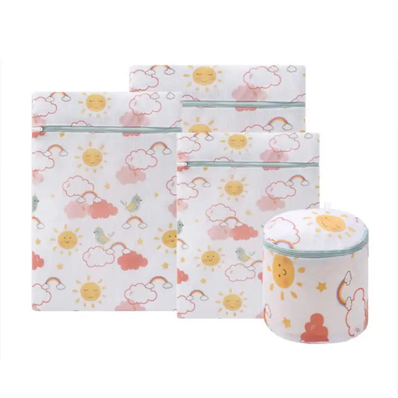a set of three baby changing sheets with a cute cartoon design