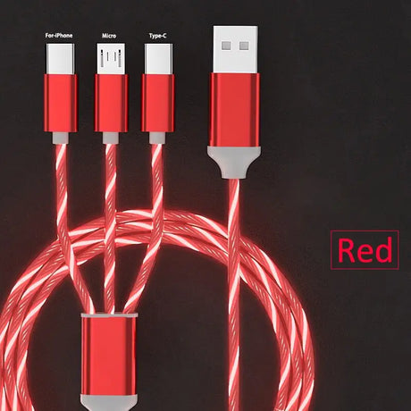 there are three red cables connected to each other on a black background