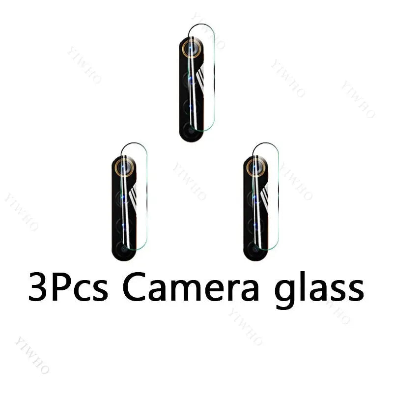 three camera glass with a black and white image of three different cameras