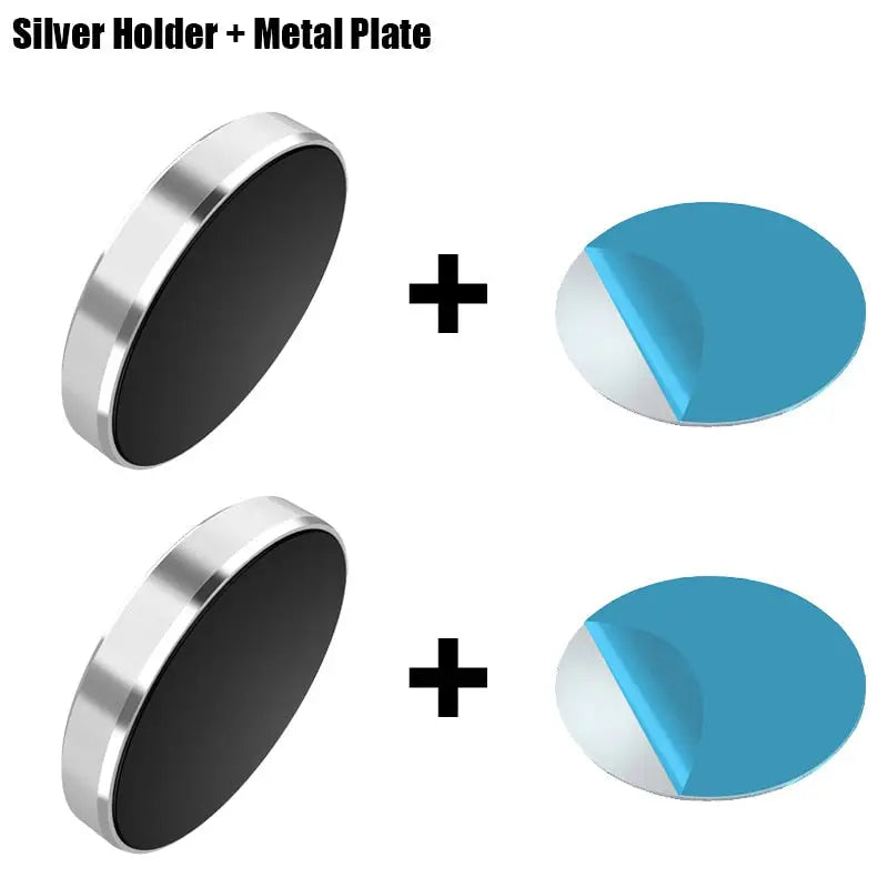 a pair of silver and blue metal magnetic magnets