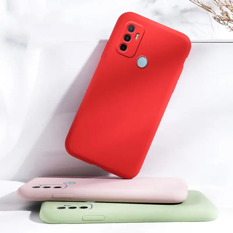 the red case is next to a green case