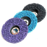 a pair of blue and purple scrub wheels
