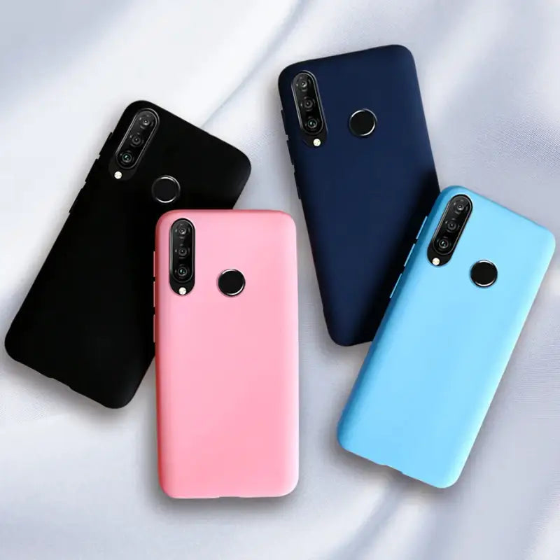 Three different colors of the case are shown on a white background