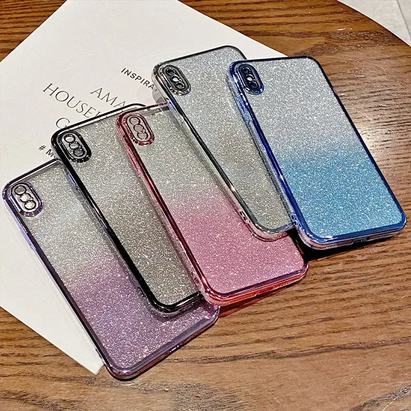 three colors glitter phone case
