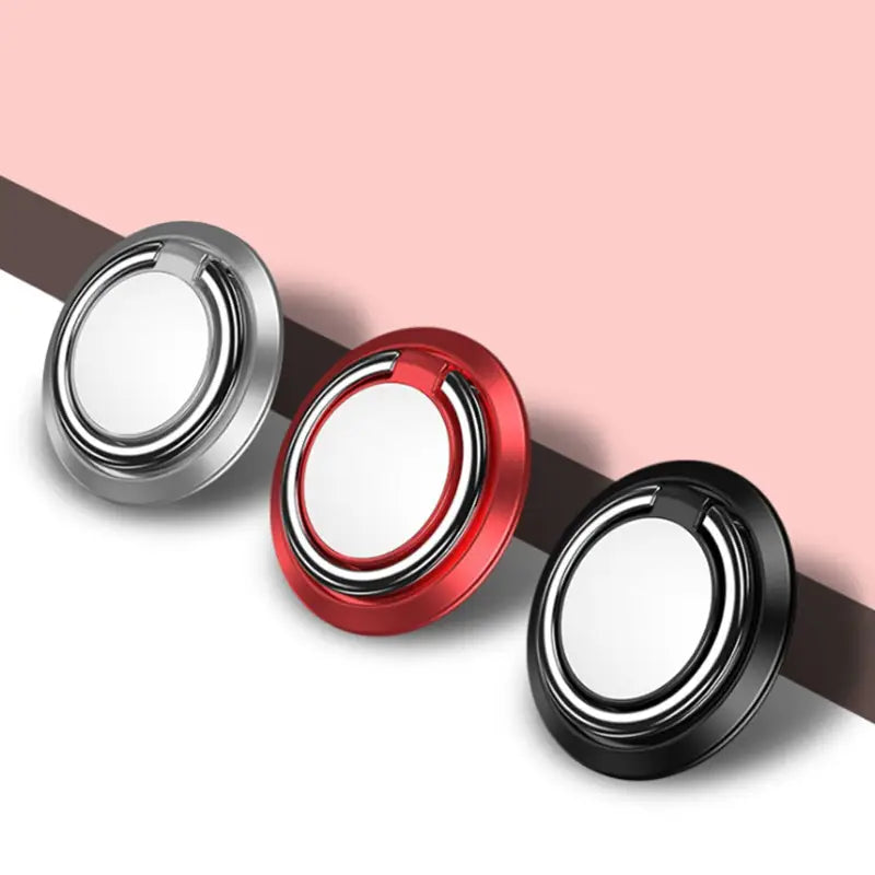 three different colors of the metal knobs