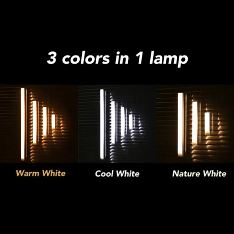 Three different images of a light emier